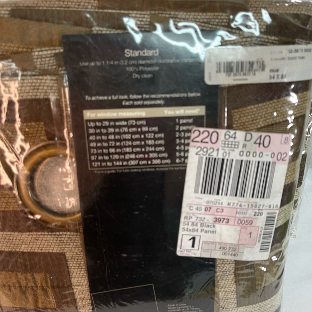 JCP Studio 2 Grommet Curtain Panels 54”X84” Midcentury Modern Black and Bronze - Picture 12 of 13